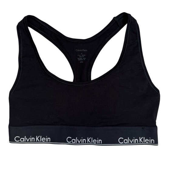 Calvin Klein Black Bralette Size Medium Unlined Comfortable Fit NWT - Picture 1 of 6
